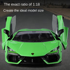 Black Mamba 1:18 Scale Licensed Lamborghini Reventón Die-Cast Alloy Model Toy - Opening Doors, Sound & Light, Shock Absorption, Steering, Horn, Adjustable Seats & Adjustable Rear Wing - Limited Edition Hypercar Collection