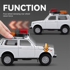Chezhi 1:24 Scale Die-Cast Alloy Model Toy Compatible with Lada Niva - with Roof Accessories, Opening Doors, Sound & Light, Pull-Back Function, Shock Absorption & Horn - Classic Off-Road Collection