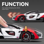 Chezhi 1:24 Die-Cast Alloy Model - Compatible with McLaren Senna GTR Track Beast - Feature-Packed with Opening Doors, Realistic Sound & Light, Pull-Back Action, Steering, Shock Absorption & Horn