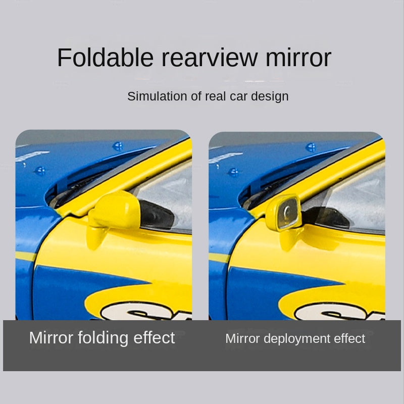 Jin Lifang 1:24 Die-Cast Alloy Model - Compatible with Nissan Skyline GT-R (R34) - JDM Icon with Racing Livery, Opening Doors, Sound & Light, Pull-Back Action, Shock Absorption & Interactive Steering