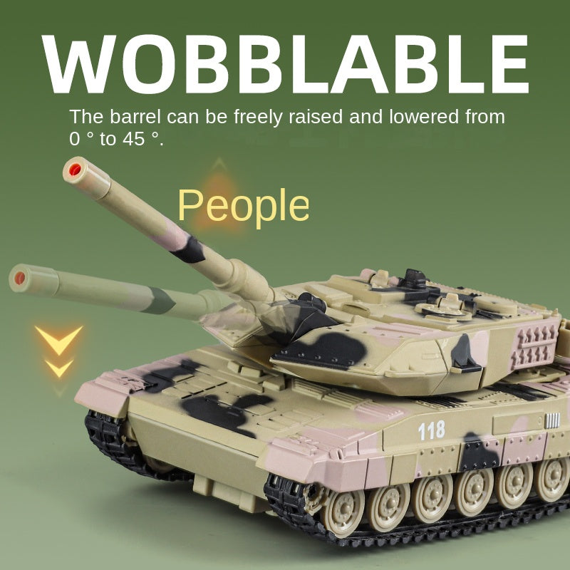 XHD 1:35 Die-Cast Alloy Model - Compatible with Leopard 2 Main Battle Tank - Feature-Packed with Smoke/Spray Effect, Sound & Light, Pull-Back Action & Removable Tracks