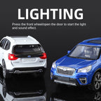 Qiyi 1:30 Scale Licensed Subaru Forester Die-Cast Alloy Model Toy - Opening Doors, Sound & Light, Pull-Back Function, Shock Absorption & Horn - Official SUV Collection