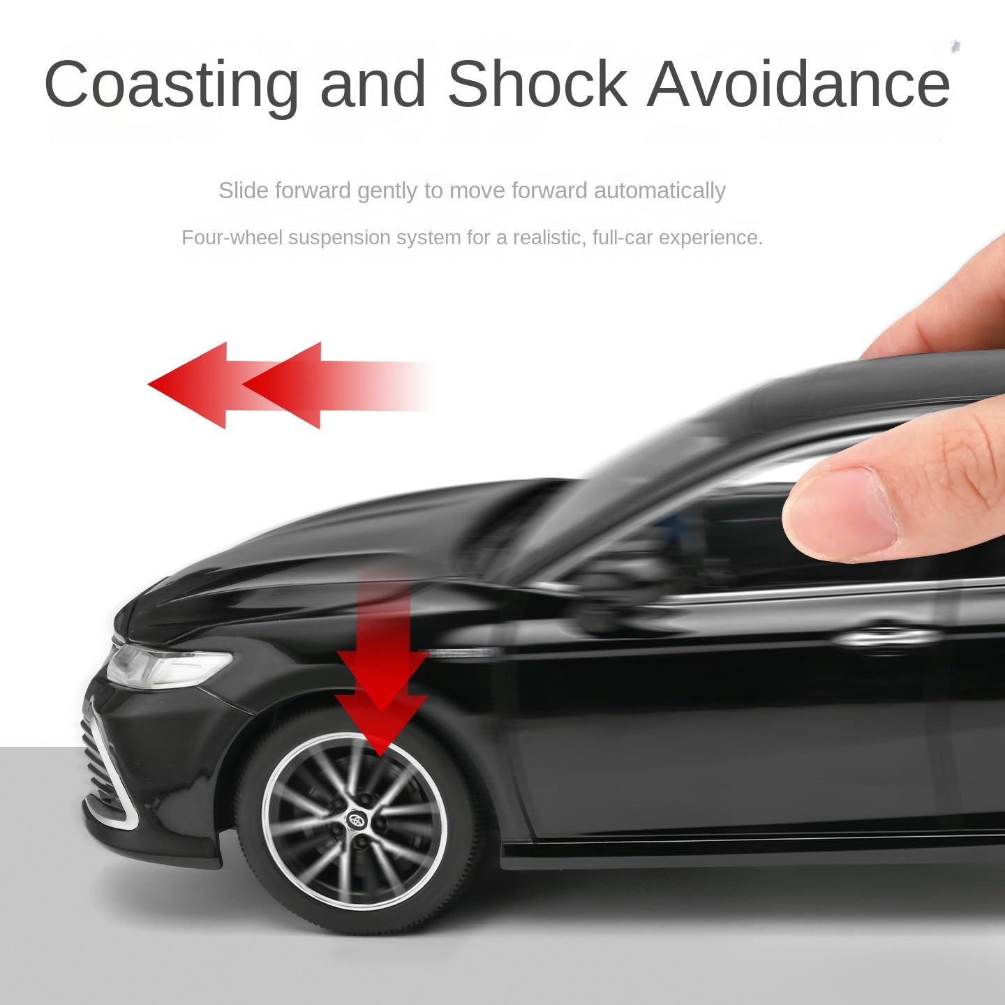 Black Mamba 1:18 Scale Licensed 2023 Toyota Camry Die-Cast Alloy Static Sedan Model - Rolling Function, Opening Doors, Shock Absorption, Steering, Adjustable Seats & Foldable Mirrors - Official Sedan Collection