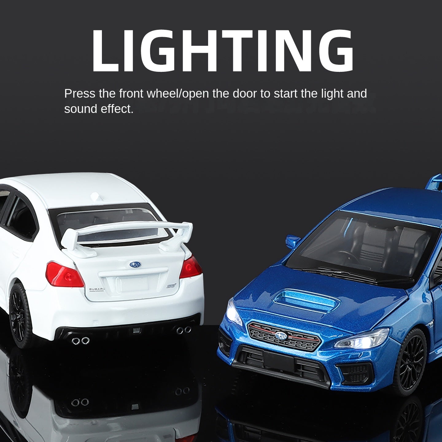 QiYi 1:30 Licensed Subaru STI Die-Cast Alloy Model - Official Rally Car with Opening Doors, Sound & Light, Pull-Back Action & Shock Absorption