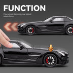 Chezhi 1:24 Die-Cast Alloy Model - Compatible with Mercedes-Benz SLS AMG - Feature-Packed with Opening Doors, Realistic Sound & Light, Pull-Back Action, Shock Absorption & Steering - Collector's Edition