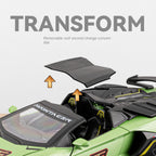 Maqueta de juguete Chezhi a escala 1:32 de aleación fundida a presión compatible con Lamborghini Aventador SVJ63: techo desmontable, puertas que se abren, sonido e iluminación, función de retroceso. Colección de superdeportivos de edición limitada.