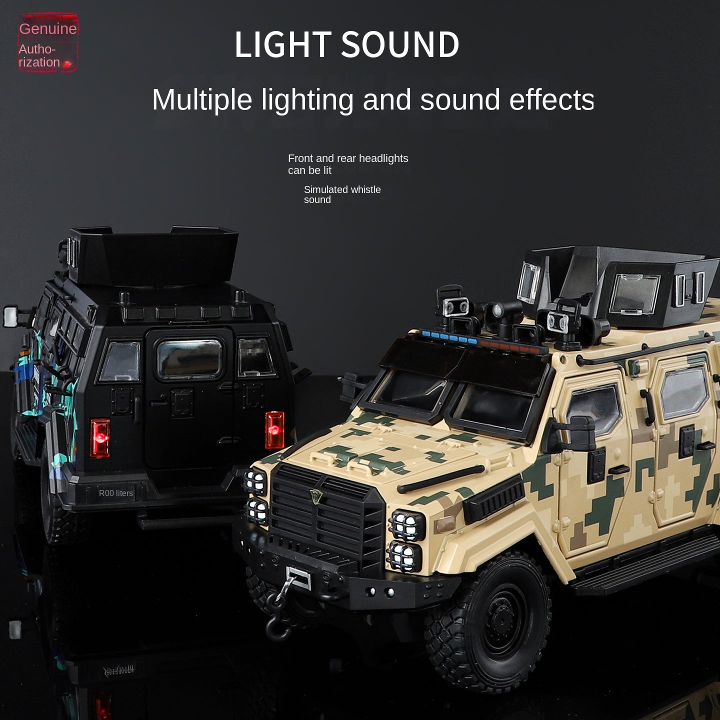 Jinglifang 1:24 Scale Licensed Leopard Armored Riot Vehicle Livery Edition Die-Cast Alloy Model Toy - Opening Doors, Sound & Light, Pull-Back Function, Shock Absorption, Steering & Horn - Law Enforcement Vehicle Collection