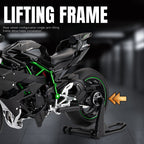 Jiaye 1:9 Die-Cast Alloy Model - Compatible with Kawasaki Ninja H2R - Track-Only Supercharged Hyperbike Replica with Realistic Sound & Light, Front Suspension, Functioning Handlebars & Chain-Driven Rear Wheel