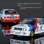 Jin Lifang 1:24 Die-Cast Alloy Model - Compatible with BMW M3 - Racing Livery Edition with Opening Doors, Sound & Light, Pull-Back Action, Shock Absorption & Interactive Steering Wheel
