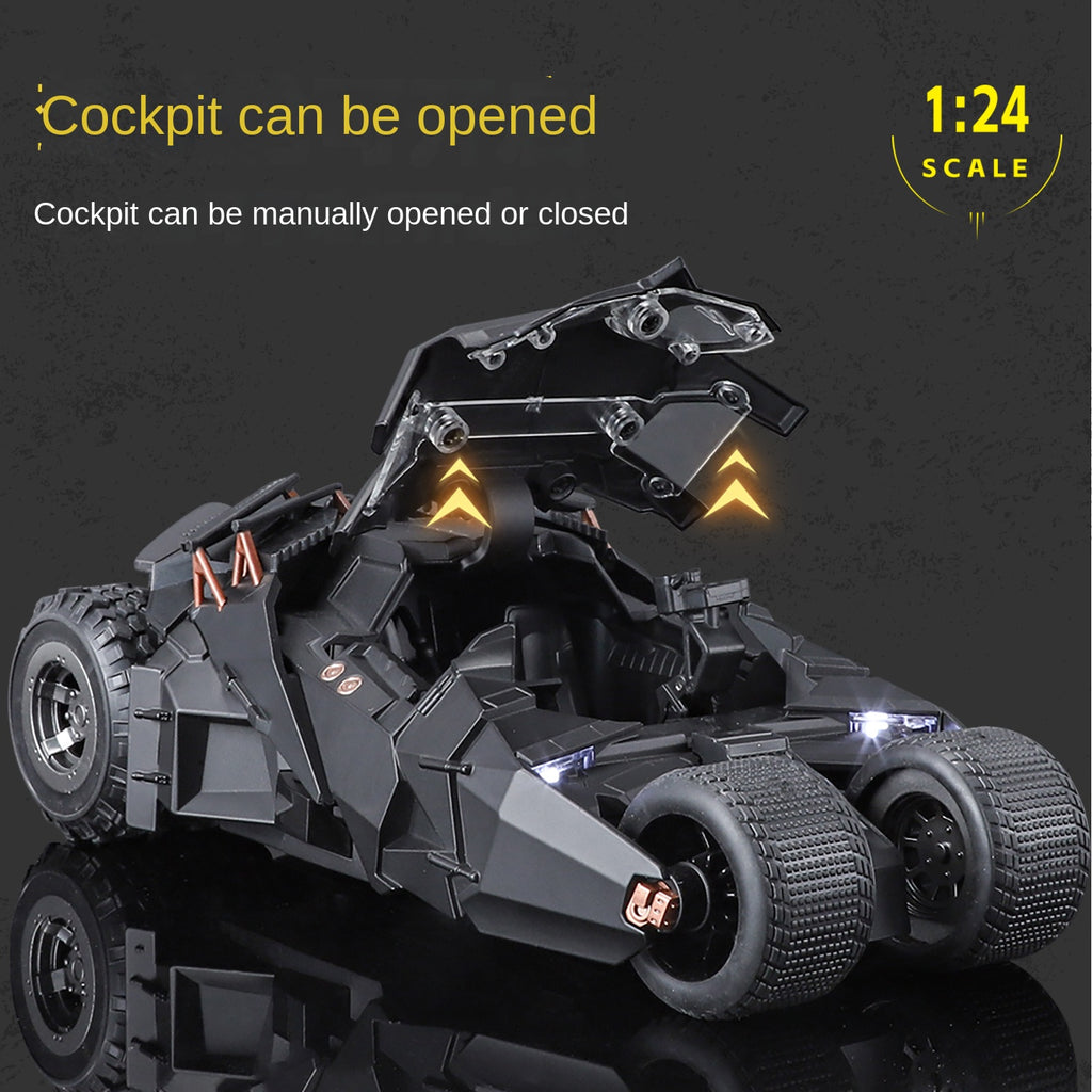 QiYi 1:24 Licensed Batman Tumbler Alloy Model - Official “The Dark Knight Trilogy” Movie Replica with Spray Effect, Sound & Light, and Shock Absorption - Limited Collector‘s Edition