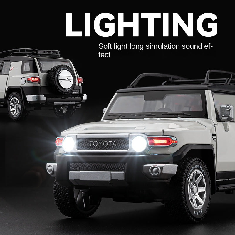 Chezhi 1:24 Licensed Toyota FJ Cruiser Die-Cast Alloy Model - Official Off-Road SUV with Opening Doors, Sound & Light, Pull-Back Action, Shock Absorption, Steering, Horn, Opening Fuel Cap & Foldable Mirrors
