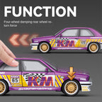 Chezhi 1:24 Scale Racing Livery Edition Die-Cast Alloy Model Toy Compatible with BMW M3 - Opening Doors, Sound & Light, Pull-Back Function, Shock Absorption, Steering, Horn, Foldable Mirrors & Removable Fuel Cap - Sports Car Collection