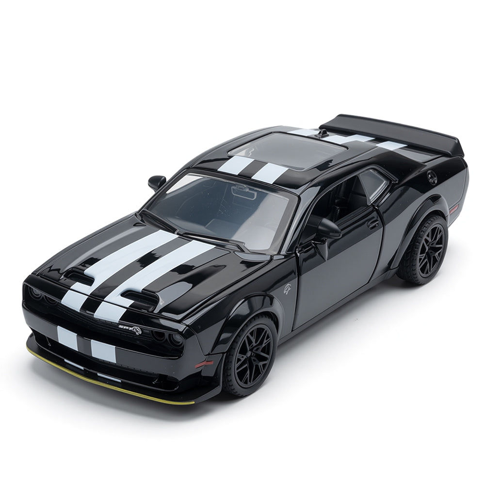 Jianyuan 1:32 Scale Die-Cast Alloy Model Toy Compatible with Dodge Challenger SRT Hellcat Redeye - Opening Doors, Sound & Light, Pull-Back Function, Horn & Foldable Mirrors - Muscle Car Collection