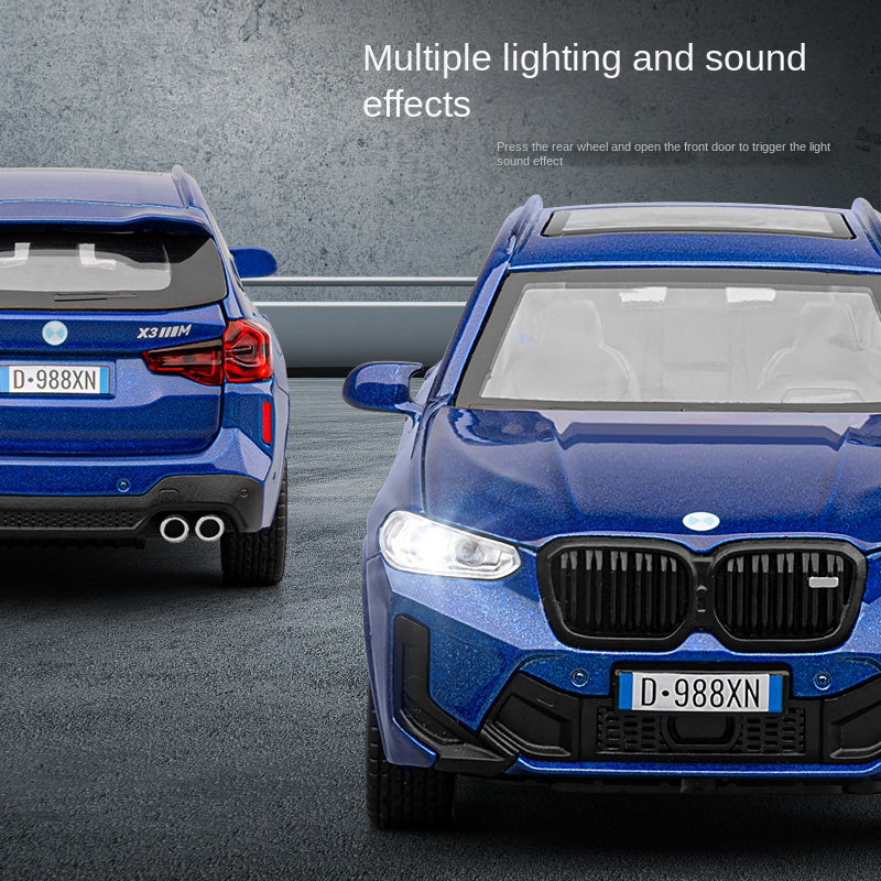 Jiaye 1:32 Die-Cast Alloy Model - Compatible with BMW X3 M - High-Performance SUV with Opening Doors, Sound & Light, Pull-Back Action & Shock Absorption