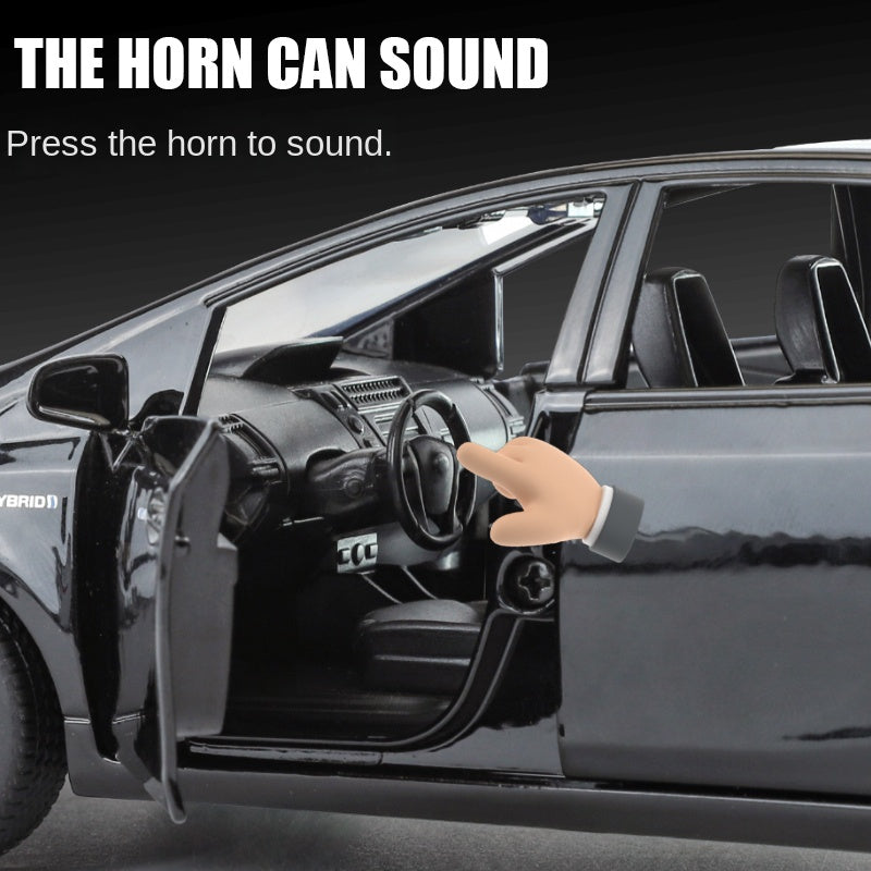 OK 1:32 Scale Die-Cast Alloy Model Toy Compatible with Toyota Prius - Opening Doors, Sound & Light, Pull-Back Function, Shock Absorption & Horn - Hybrid Electric Vehicle Collection