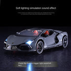 Jinchejiang 1:32 Scale Die-Cast Alloy Model Toy Compatible with Lamborghini Aventador - Opening Doors, Sound & Light, Pull-Back Function, Shock Absorption & Adjustable Rear Wing - Supercar Collection