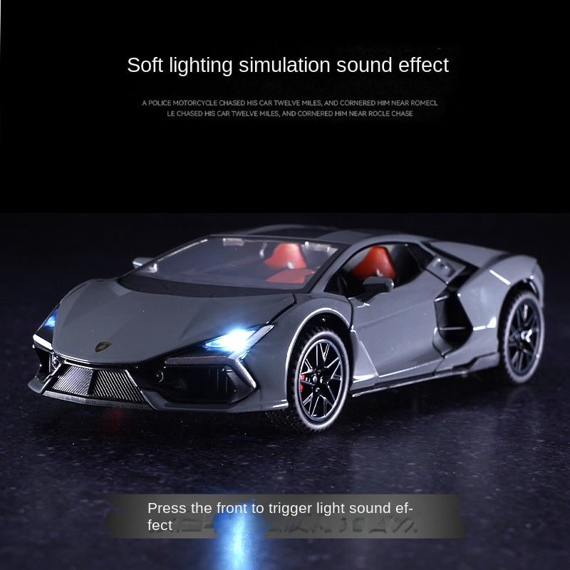 Jinchejiang 1:32 Scale Die-Cast Alloy Model Toy Compatible with Lamborghini Aventador - Opening Doors, Sound & Light, Pull-Back Function, Shock Absorption & Adjustable Rear Wing - Supercar Collection