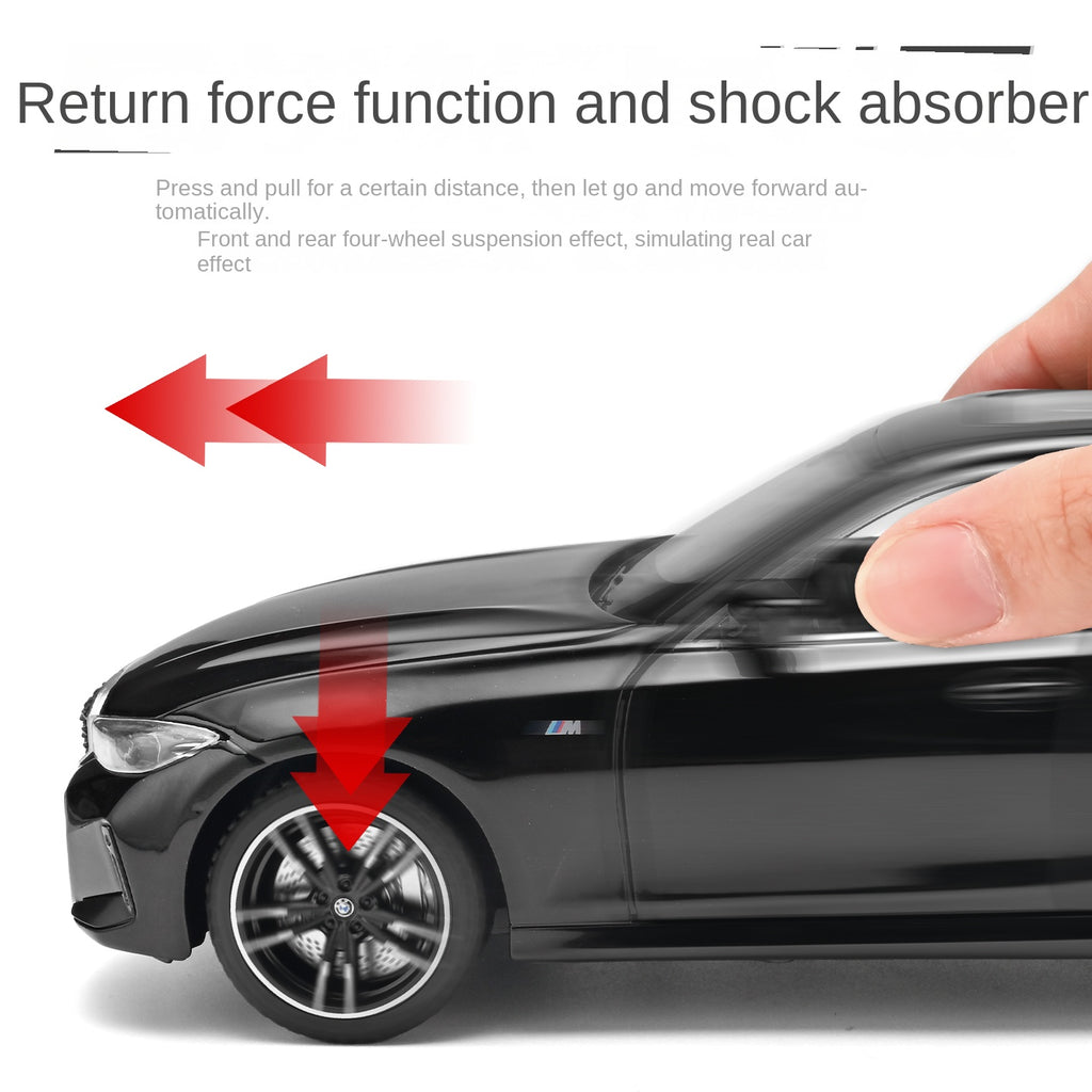 Black Mamba 1:24 Scale Licensed BMW 325Li Die-Cast Alloy Model Toy - Opening Doors, Sound & Light, Pull-Back Function, Shock Absorption, Steering, Horn & Adjustable Seats - Luxury Sedan Collection