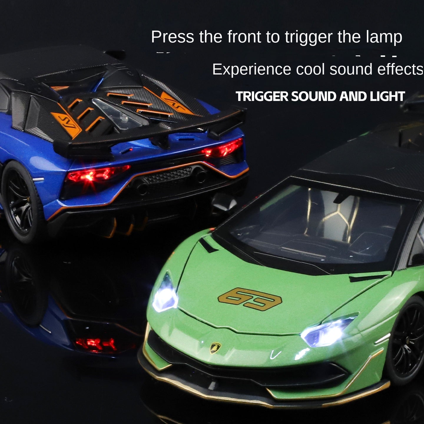 Black Mamba 1:32 Scale Licensed Lamborghini Aventador SVJ63 Die-Cast Alloy Model Toy - Removable Roof, Opening Doors, Sound & Light, Pull-Back Function - Limited Edition Supercar Collection