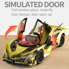 Apollo Intensa Emozione, modelo de aleación fundida a presión, edición cromada, escala 1:24, XHD: efecto humo, puertas que se abren, sonido e iluminación, función de retroceso y amortiguación - Colección Hypercar