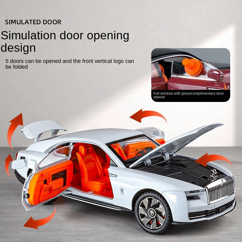Jin Lifang 1:24 Die-Cast Alloy Model - Compatible with Rolls-Royce Spectre - First-Ever Electric Luxury Coupe with Starlight Headliner, Foldable Spirit of Ecstasy, Opening Fuel Cap, Opening Doors, Sound & Light, Pull-Back Action, Shock Absorption
