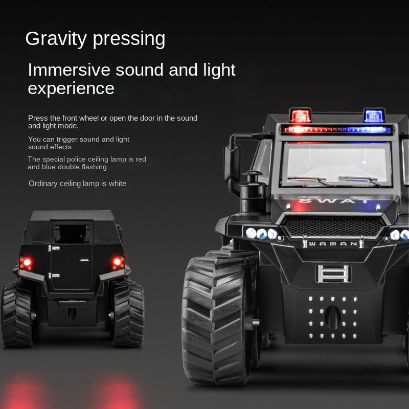 MINIAUTO 1:32 Scale Die-Cast Alloy Model Toy Compatible with Conqueror Shaman 8x8 - Opening Doors, Sound & Light, Pull-Back Function & Shock Absorption - Extreme Off-Road Collection