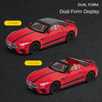 Jiaye 1:22 Die-Cast Alloy Model - Compatible with Mercedes-AMG SL63 - Luxury Roadster with Retractable Hardtop, Opening Doors, Sound & Light, Pull-Back Action, Shock Absorption, Steering, Horn, Adjustable Rear Wing & Opening Fuel Cap