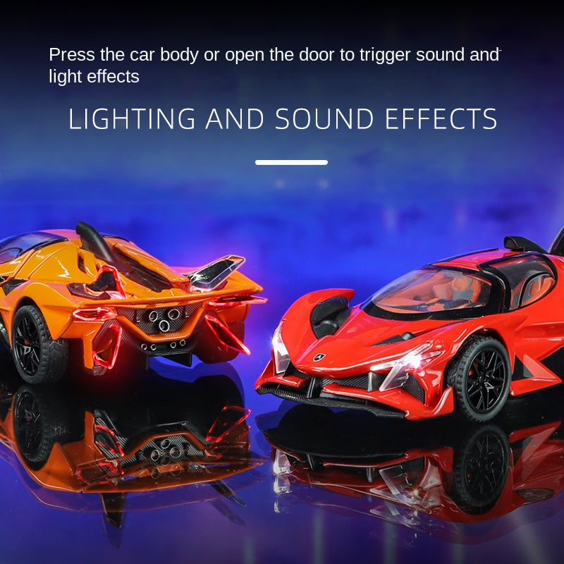 XHD 1:32 Die-Cast Alloy Model - Compatible with Apollo Evo Hypercar - Feature-Packed with Opening Doors, Realistic Sound & Light, Pull-Back Action & Shock Absorption