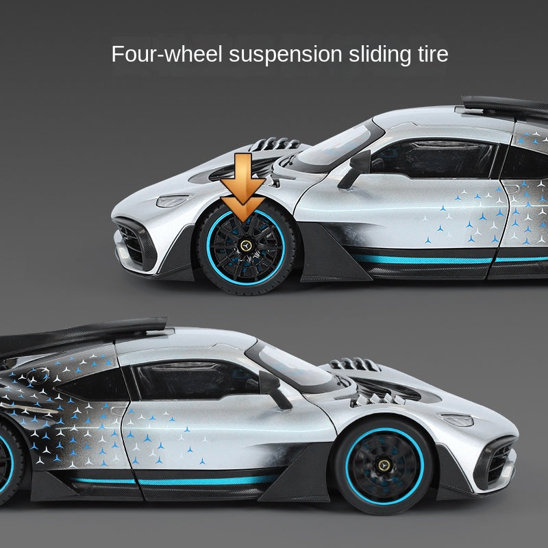 Jin Lifang 1:18 Die-Cast Alloy Model - Compatible with Mercedes-AMG ONE - F1 Hybrid Hypercar with Opening Doors, Sound & Light, Shock Absorption, Interactive Steering Wheel & Adjustable Rear Wing