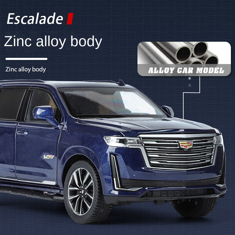 OK 1:24 Die-Cast Alloy Model - Compatible with Cadillac Escalade - Full-Size Luxury SUV with Opening Doors, Sound & Light, Pull-Back Action, Shock Absorption, Steering & Horn