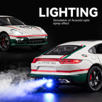 Chezhi 1:24 Track Edition Die-Cast Alloy Model - Compatible with Porsche Panamera - Feature-Packed with Spray Effect, Opening Doors, Realistic Sound & Light, Pull-Back Action, Shock Absorption & Steering