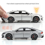 Haochi 1:32 Licensed Audi RS7 Die-Cast Alloy Model - Official High-Performance Sedan with Opening Doors, Realistic Sound & Light, Pull-Back Action, Shock Absorption, Steering & Adjustable Rear Wing