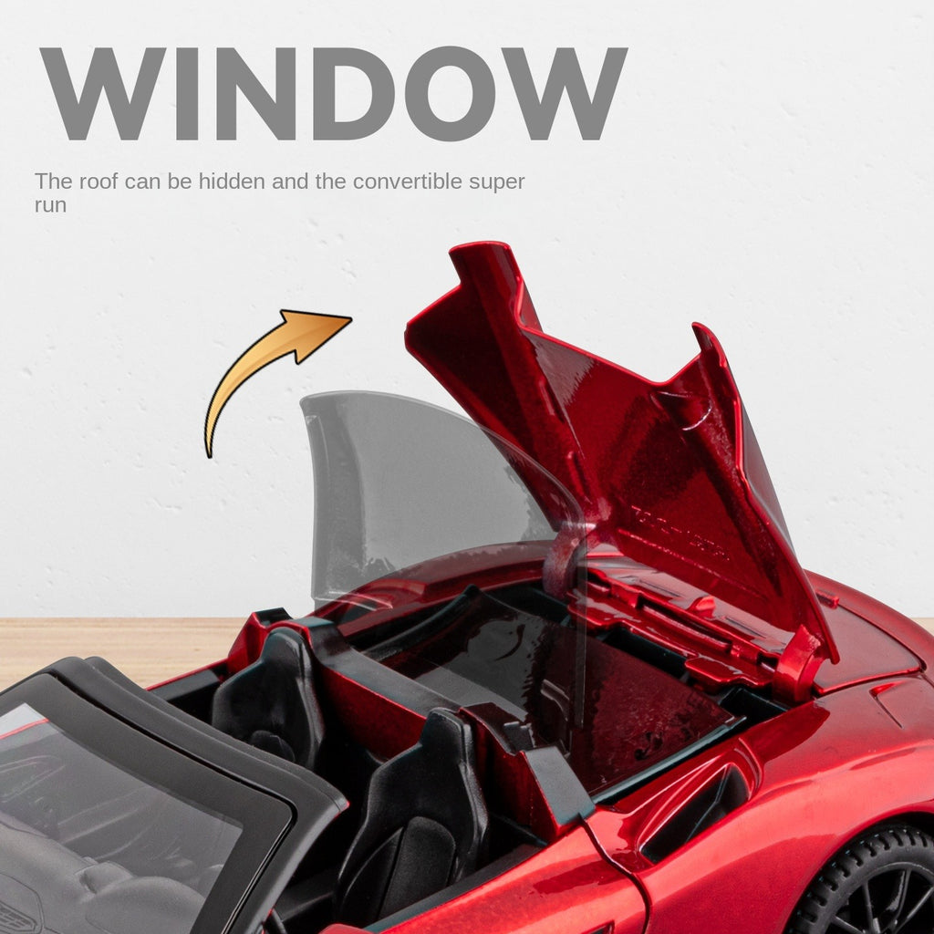 Maqueta de juguete Chezhi a escala 1:32 de aleación fundida a presión compatible con Maserati MC20: techo rígido retráctil, puertas que se abren, sonido e iluminación, función de retroceso - Colección de superdeportivos italianos