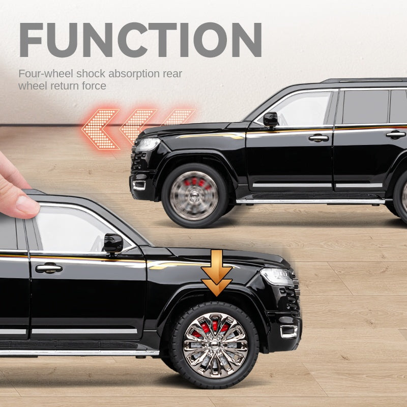 Chezhi 1:18 Licensed Toyota Land Cruiser LC300 Die-Cast Alloy Model - Official Full-Size Off-Road SUV with Opening Doors, Sound & Light, Pull-Back Action, Shock Absorption, Interactive Steering Wheel, Horn, Foldable Mirrors & Opening Fuel Cap