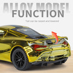 Jin Lifang 1:32 Chrome Edition Die-Cast Alloy Model - Compatible with McLaren 720S Supercar - Feature-Packed with Realistic Sound & Light, Pull-Back Action & Adjustable Rear Wing