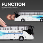 Chezhi 1:30 Scale Die-Cast Alloy Business Bus Model Toy - Opening Doors, Sound & Light, Pull-Back Function with Interior Ambient Lighting - Commercial Vehicle Collection