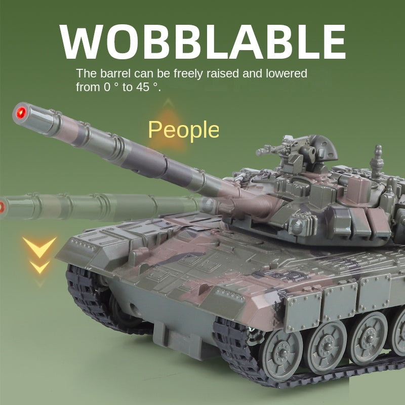 XHD 1:35 Die-Cast Alloy Model - Compatible with Russian T-90 Main Battle Tank - Feature-Packed with Smoke/Spray Effect, Sound & Light, Pull-Back Action & Removable Tracks