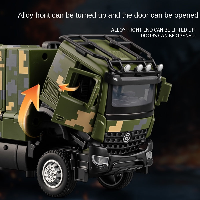 XHD 1:35 Scale FL-10 Loitering Munition Launch Vehicle Die-Cast Alloy Model Toy - Opening Doors, Sound & Light, Pull-Back Function - Military Drone Collection