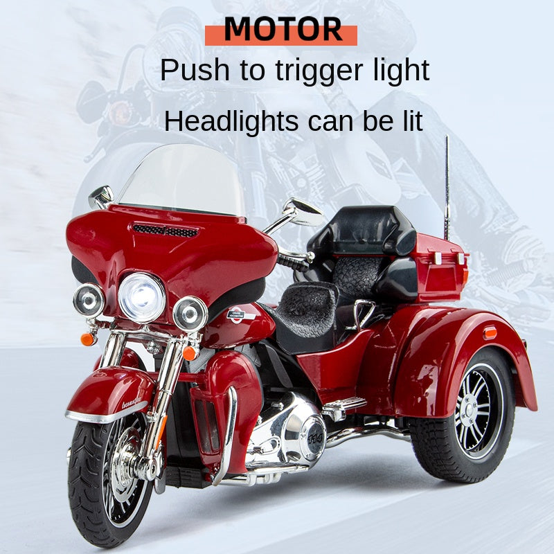 ZGTX 1:9 Scale Die-Cast Davidson Alloy Motorcycle Model Toy - Sound & Light, Pull-Back Function, Shock Absorption & Steering - Cruiser Motorcycle Collection