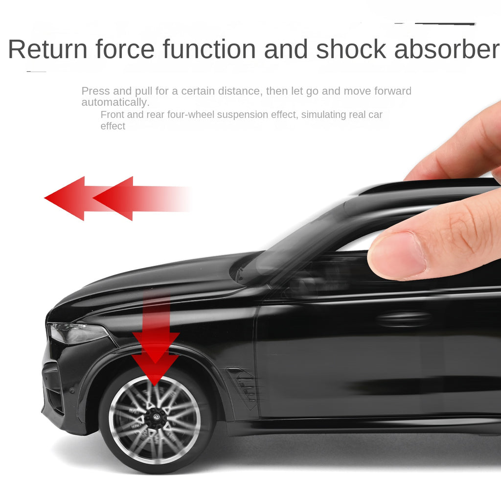 Black Mamba 1:24 Scale Licensed BMW X5 M Die-Cast Alloy Model Toy - Opening Doors, Sound & Light, Pull-Back Function, Shock Absorption, Steering, Horn & Adjustable Seats - Luxury Performance SUV Collection