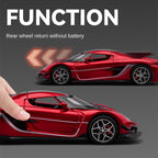 Chezhi 1:32 Scale Die-Cast Alloy Model Toy Compatible with Koenigsegg Jesko Absolut - Opening Doors, Sound & Light, Pull-Back Function - Hypercar Collection