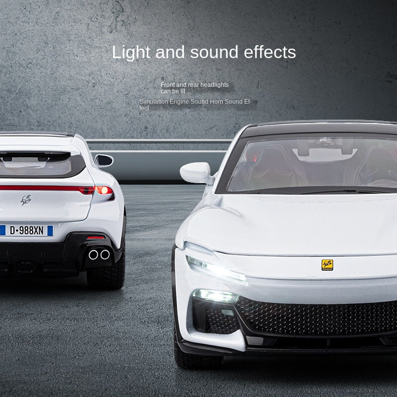 Jiaye 1:22 Die-Cast Alloy Model - Compatible with Ferrari Purosangue - First Ferrari FUV with Opening Doors, Sound & Light, Pull-Back Action, Shock Absorption & Foldable Mirrors