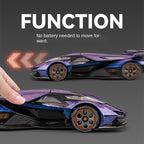 Modelo de juguete Chezhi a escala 1:24 de aleación fundida a presión compatible con Lamborghini V12 Vision Gran Turismo: puertas que se abren, sonido e iluminación, función de retroceso. Colección de prototipos.