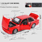 Jin Lifang 1:24 Die-Cast Alloy Model - Compatible with BMW M3 - High-Performance Sedan with Opening Doors, Sound & Light, Pull-Back Action, Shock Absorption, Interactive Steering Wheel, Horn & Foldable Mirrors