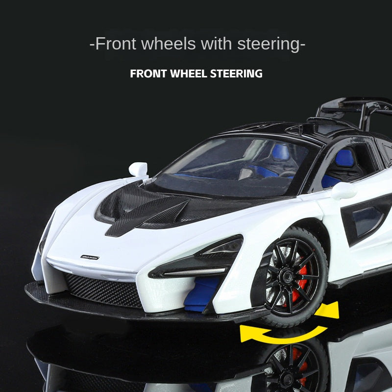 XHD 1:24 Die-Cast Alloy Model - Compatible with McLaren Senna - Track-Focused Hypercar with Opening Doors, Sound & Light, Pull-Back Action, Shock Absorption & Steering