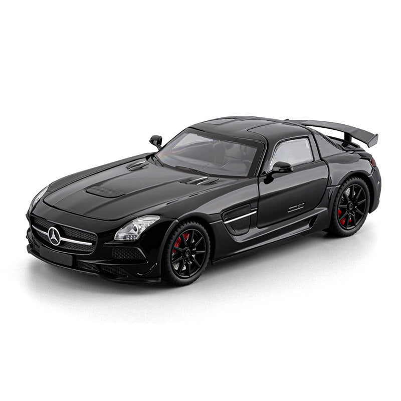 Chezhi 1:24 Die-Cast Alloy Model - Compatible with Mercedes-Benz SLS AMG - Feature-Packed with Opening Doors, Realistic Sound & Light, Pull-Back Action, Shock Absorption & Steering - Collector's Edition