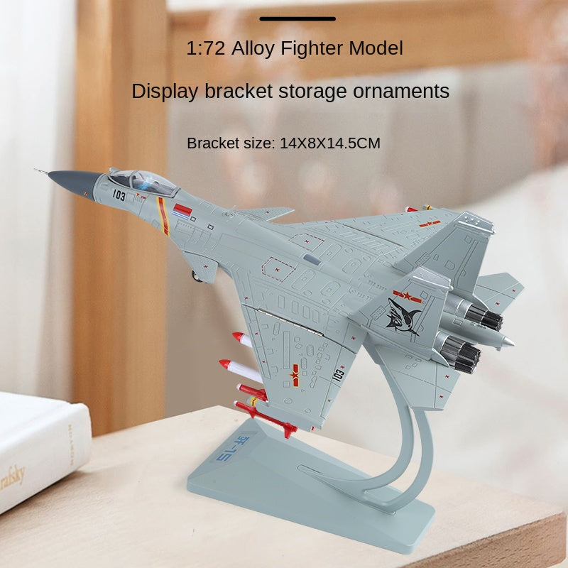 QiYi 1:72 Licensed Shenyang J-15 “Flying Shark” Carrier-Based Fighter Die-Cast Alloy Model - Official Chinese Naval Aviation with Display Stand