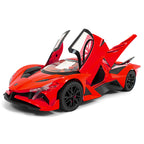XHD 1:24 Scale Die-Cast Alloy Model Toy Compatible with Apollo Intensa Emozione - Smoke Effect, Opening Doors, Sound & Light, Pull-Back Function & Shock Absorption - Hypercar Collection