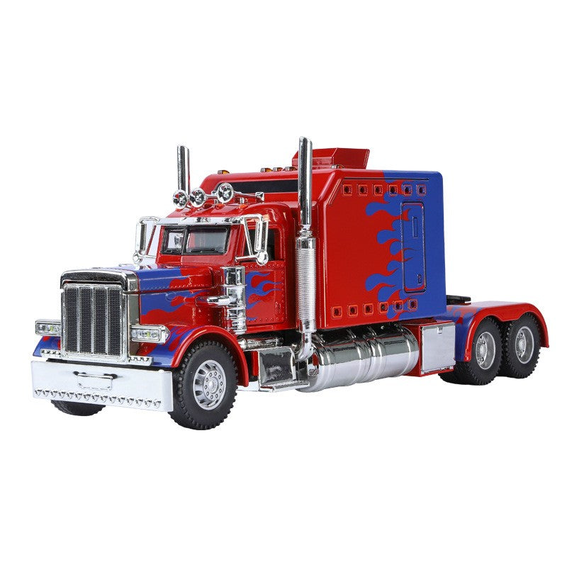 ZGTX 1:24 Die-Cast Alloy Model - Compatible with Peterbilt 389 - American Classic Semi-Truck with Illuminated Cab & Marker Lights, Opening Doors, Sound & Light & Pull-Back Action