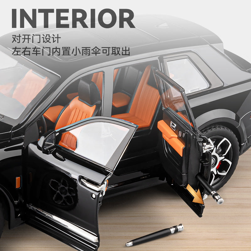 Chezhi 1:20 Die-Cast Alloy Model - Compatible with Rolls-Royce Cullinan Black Badge - Ultimate Luxury SUV with Starlight Headliner, Foldable Spirit of Ecstasy, Umbrella Model, Opening Doors, Sound & Light, Pull-Back Action, Shock Absorption & Steering